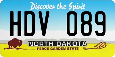 ND license plate HDV089