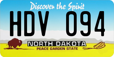 ND license plate HDV094