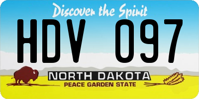 ND license plate HDV097