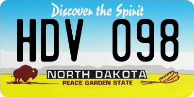 ND license plate HDV098