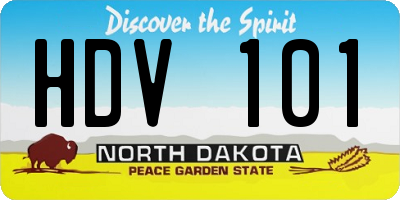ND license plate HDV101