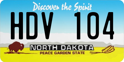 ND license plate HDV104