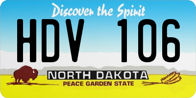ND license plate HDV106