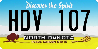 ND license plate HDV107
