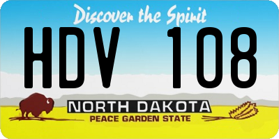 ND license plate HDV108