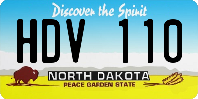 ND license plate HDV110