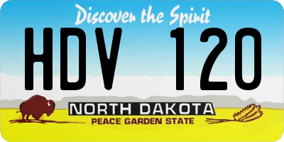 ND license plate HDV120