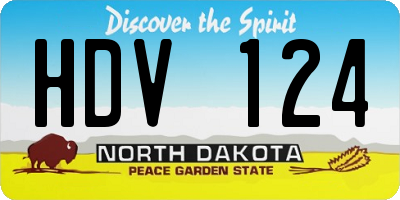 ND license plate HDV124