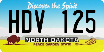 ND license plate HDV125