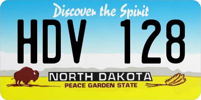 ND license plate HDV128