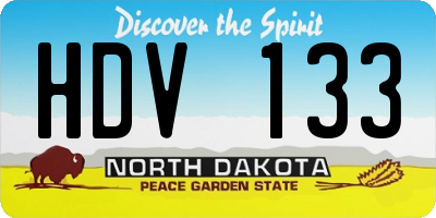ND license plate HDV133