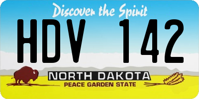 ND license plate HDV142