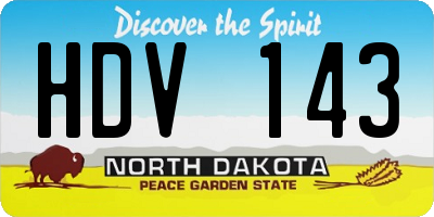 ND license plate HDV143