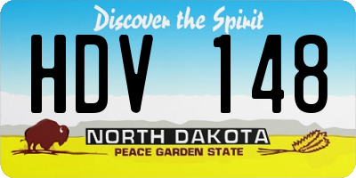 ND license plate HDV148
