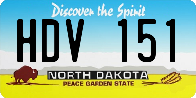 ND license plate HDV151