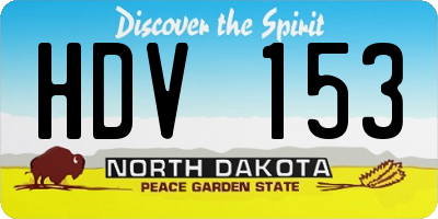 ND license plate HDV153