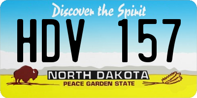 ND license plate HDV157