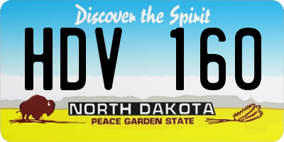 ND license plate HDV160