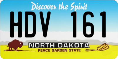 ND license plate HDV161