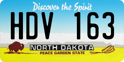 ND license plate HDV163