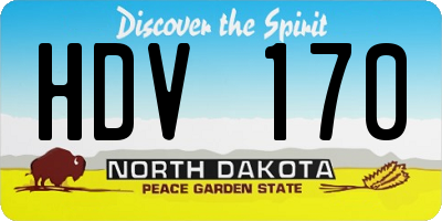 ND license plate HDV170