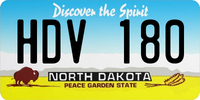 ND license plate HDV180