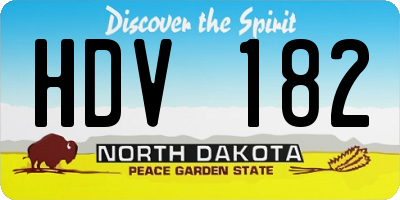 ND license plate HDV182