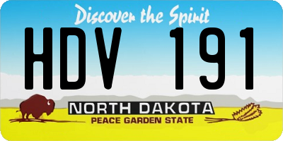 ND license plate HDV191