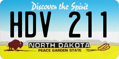 ND license plate HDV211