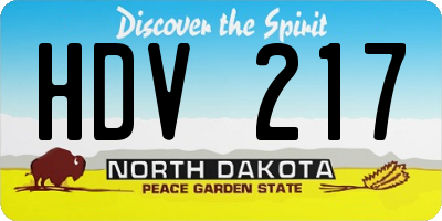 ND license plate HDV217