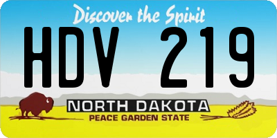 ND license plate HDV219