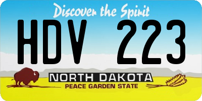 ND license plate HDV223