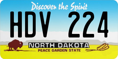 ND license plate HDV224