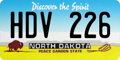 ND license plate HDV226