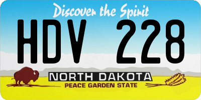 ND license plate HDV228