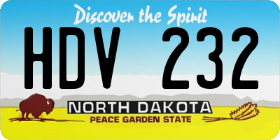 ND license plate HDV232