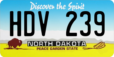 ND license plate HDV239