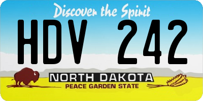 ND license plate HDV242