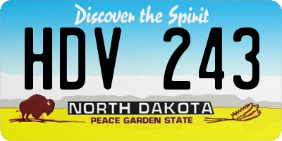 ND license plate HDV243