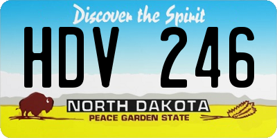 ND license plate HDV246