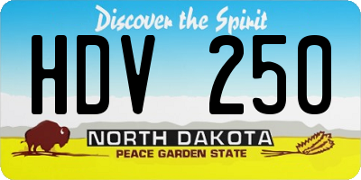 ND license plate HDV250