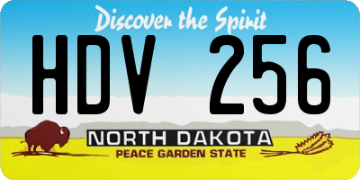 ND license plate HDV256
