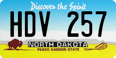 ND license plate HDV257
