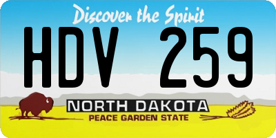 ND license plate HDV259
