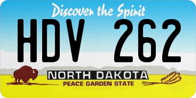 ND license plate HDV262