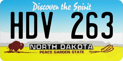 ND license plate HDV263