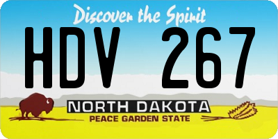 ND license plate HDV267