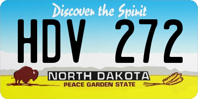 ND license plate HDV272