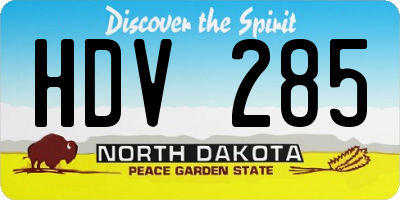 ND license plate HDV285