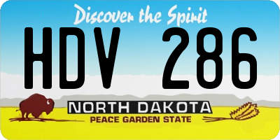 ND license plate HDV286